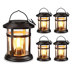 [Prime] 4-Pack BONLION Solar Hanging Lanterns Outdoor LED Lights (Warm Light) $27.19 ($6.79 each) + Free Shipping