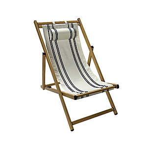 (2 pack) Mainstays Resort Sling Fabric Chair, Beige & Blue Stripe, $50.56, FS, Walmart