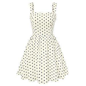 Belle Poque Polka Dot Dress Mini Short HOCO Cocktail Party Dress Cream S $14.97