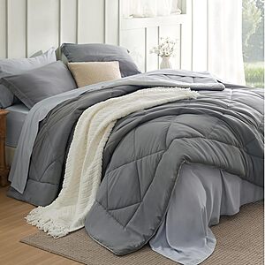 7-Piece Bedsure Queen Reversible Bed-in-a-Bag Set w/ Comforter, Sheets, Pillowcases & Shams (Grey/Light Grey) $20.79 + Free Shipping w/ Prime or on $35+