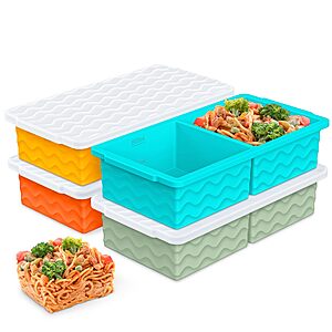 4-Pack 2-Cup Aopigavi Silicone Freezer Trays w/ Stainless Steel Frame and Clear Lids (Multicolor) $14.69 + Free Shipping w/ Prime or on $35+