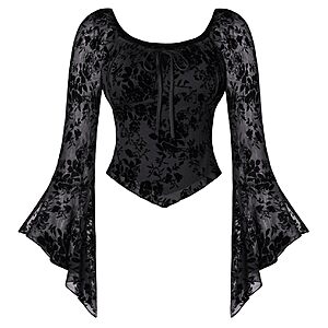 Amazon – Scarlet Darkness Women's Gothic Lace Top - $11.20–$11.60 w/ Code + Deal