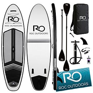 Roc Inflatable Stand Up Paddle Board 10' 6" with Premium SUP Paddle Board Accessories, Wide Stable Design, Non-Slip Comfort Deck for Youth & Adults (Abyss) $179.99