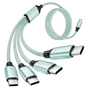 Jogrytece 5' 4-in-1 USB-C Multi Charging Cable (Sage Mint Green) $4.49 + Free Shipping w/ Prime or on $35+