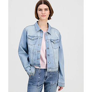 Tinseltown Juniors' Denim Trucker Jacket (Light Wash, Sizes: XS-XL) $9.76 + Free Store Pickup at Macy's or Free Shipping on $39+