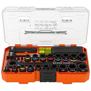 28-Piece Klein Tools KNECT Essential Pass Through Impact Socket Set $64.98 + Free Shipping