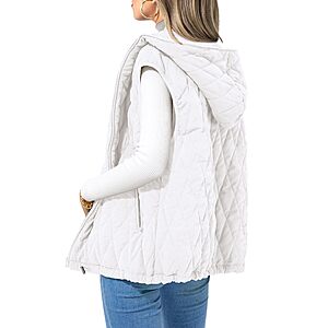 PRETTYGARDEN Women's Fall Fashion Vest Zip Up Jacket(White,Medium) $23