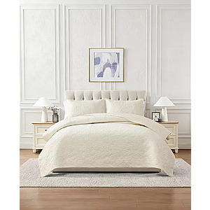 3-Piece Chelsea Loft Pinsonic Floral Embossed Quilt Set (Various): King $22.43, Full/Queen $20.93, Twin $19.43 + Free Store Pickup at Macy's or Free Shipping on $39+