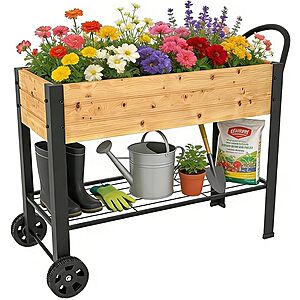 43" Aboxoo Galvanized Steel Raised Garden Bed w/ Wheels & Legs $29.99 + Free Shipping w/ Prime or on $35+