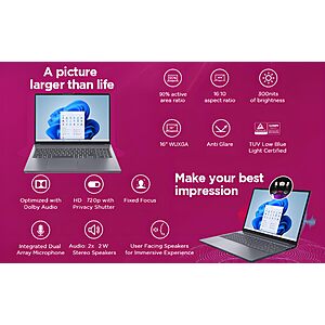 $750 FS AMAZON Lenovo Business Laptop, 16GB RAM, 512GB SSD, i5-13420H High-Compute H-Series CPU, 16" FHD+, Win 11,