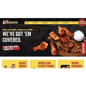 Wings Etc. Grill & Pub: BOGO Buffalo Chicken Wings 8/25-8/29, Locations in Midwest/SE USA, MIX & MATCH! $10.99