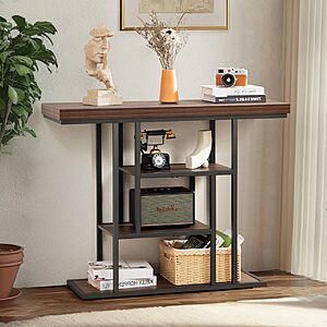 42" HABUTAY Metal Frame Entryway Table w/ 4-Tier Storage Shelves $44.99 + Free Shipping