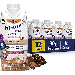 12-Pack Ensure Max Protein Café Mocha Shake (30g Protein): 2 for $22.88 w/ S&S + Free Shipping w/ Prime or on $35+
