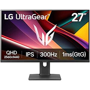 $209.99* | LG 27G64NA-B 27-inch Ultragear G6 QHD IPS Gaming Monitor, 300Hz, 1ms at Amazon