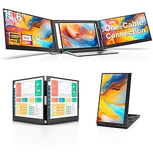 [AC] $199.49* | QQH Triple Screen Laptop Monitor Extender for 12"-16" Laptops at Amazon