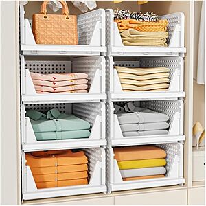 [AC] $29.99* | 5-Pack SNSLXH Stackable Multifunctional & Foldable Closet Storage Basket at Amazon