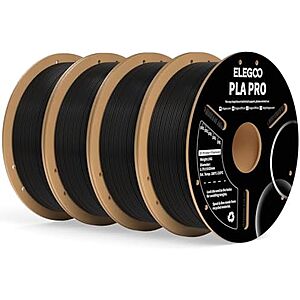 $39.99* | 4-Pk 1-kg ELEGOO PLA PRO 1.75mm Filament (Black) at Amazon