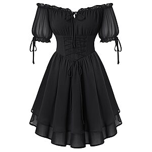 Scarlet Darkness Women's Off-Shoulder Renaissance Mini Dress (Various) $15.99 + Free Shipping w/ Prime or on $35+