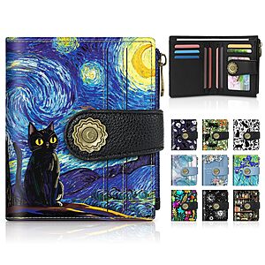 [Prime] Chelmon Women's RFID-Blocking Bifold Wallet w/ 10 Card Slots (various) $4 + Free Shipping