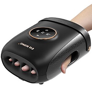 FIT KING Air Compression Hand Massager with Heat, LCD Touchscreen, 3000mAh Battery $35