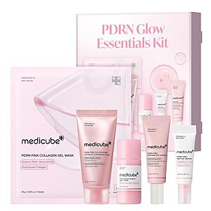 medicube PDRN Glow Essentials Kit, Mini Skincare Travel Set, 5-Step Routine $13.9