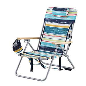 Style Selections Polyester Multi-Stripe Folding Beach chair Adjustable and Carrying Strap/Handle Included one_size | BCS3006B2C4-B $19.98