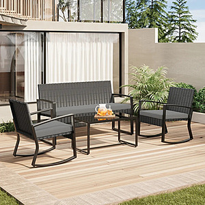Wicker/Rattan 4 - Person Seating Group with Cushions $149.99