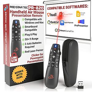 RED STAR TEC PR-820 Air Mouse Wireless Presentation Clicker, Laser Pointer $46.43