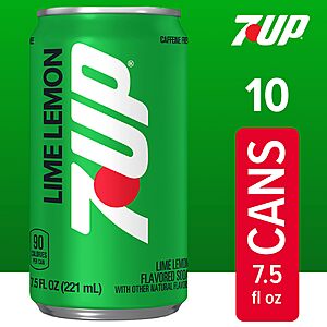 $3.82 AMAZON AC 10 Mini Cans 7up Lemon Lime Soda 7.5 oz