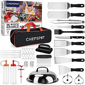 CHEFSPOT Griddle Accessories for Blackstone, BBQ, Flat Top Grilling Spatula Kit, 36-Piece $28.77