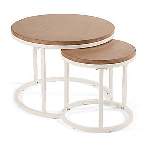 Better Homes & Gardens Marlow Outdoor 2pk Patio Nesting Tables, White $77