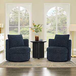 Thomasville Davos Swivel Chairs, 2-pack, Dark Blue $379.99 free shipping Costco.com