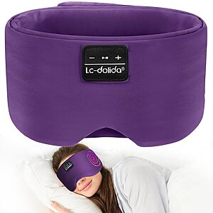 LC-dolida Bluetooth 5.4 Sleep Mask w/ Headphones (Purple) $9.99 + Free Shipping w/ Prime or on $35+