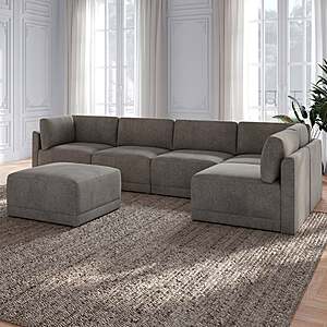 Thomasville Fallon Modular Sectional 6-piece Gray with Ottoman $999.99 free delivery Costco.com