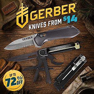 Gerber Knives up to 72% off Free Shipping $25+