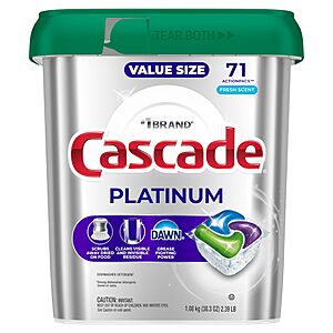 AMZ Select Accounts: 71-Ct Cascade Platinum Dishwasher Pods (Fresh Scent) 3 for $41 w/ S