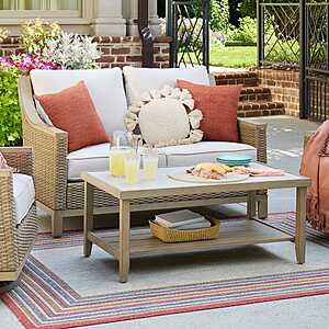 allen + roth Rosedale 2 -Piece Wicker Patio Conversation Set with Off-white Cushions Included one_size | FRS81528CL $399