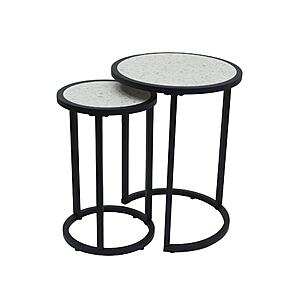 Style Selections Nesting Round Outdoor End Table 16.25-in W x 16.25-in L Large | TB-24S071D-2 $44.99