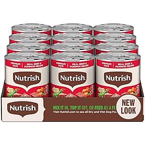[SnS, AC] $12.11* | 12-Pack 13-Oz Rachael Ray Nutrish Wet Dog Food (Beef & Pumpkin) at Amazon ($1.01 each)