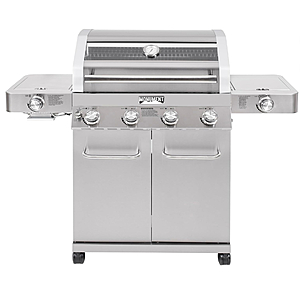 Monument Grills Larger 4+2 Burner Propane Gas Grills Stainless Steel Cabinet Style with Clearview® Lid $489