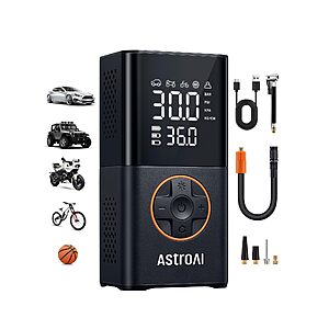AstroAI L7 Tire Inflator Portable Air Compressor,150 PSI Cordless Bike Pump $21.98