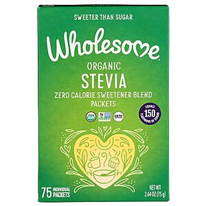 $3.58: Wholesome Sweeteners Organic Stevia, 75 Count Packets