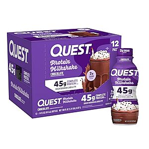 [SnS, AC] $51* | 2 × 12-Pack 14-Oz Quest Protein Milkshake (Chocolate) ($25.50 each) at Amazon