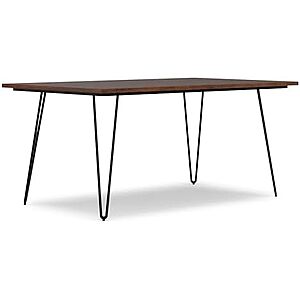 $101.40* | SIMPLIHOME Hunter 66" Wide Solid Mango Wood Dining Table in Umber Brown at Amazon
