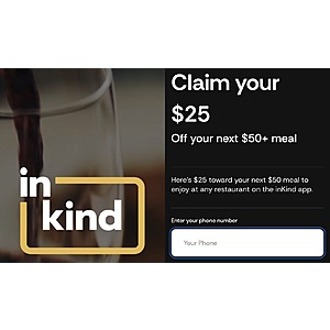 InKind Offer - $25 off $50+ (YMMV)