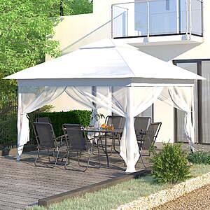 $81.22: Ainfox 11x11 ft Outdoor Patio Pop Up Canopy Gazebo with Heavy Duty Frame, White at Walmart.com