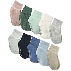 $7.79 | 10-Pack HonestBaby Baby Girls' Cozy Socks at Amazon