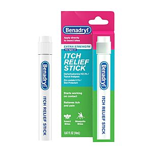 Benadryl Extra Strength Itch Relief Stick (0.47-Oz) $2.75 w/ S&S + Free Shipping w/ Prime or on $35+