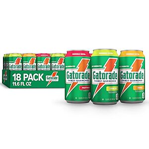 [SnS, AC] $11.55* | 18-Pk 12-Oz Gatorade Thirst Quencher Sports Drink Cans (3-Flavor Variety) at Amazon