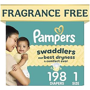 [SnS] $26.57 | 198-Count Pampers Swaddlers Diapers, Size 1 (8-14 lbs) at Amazon